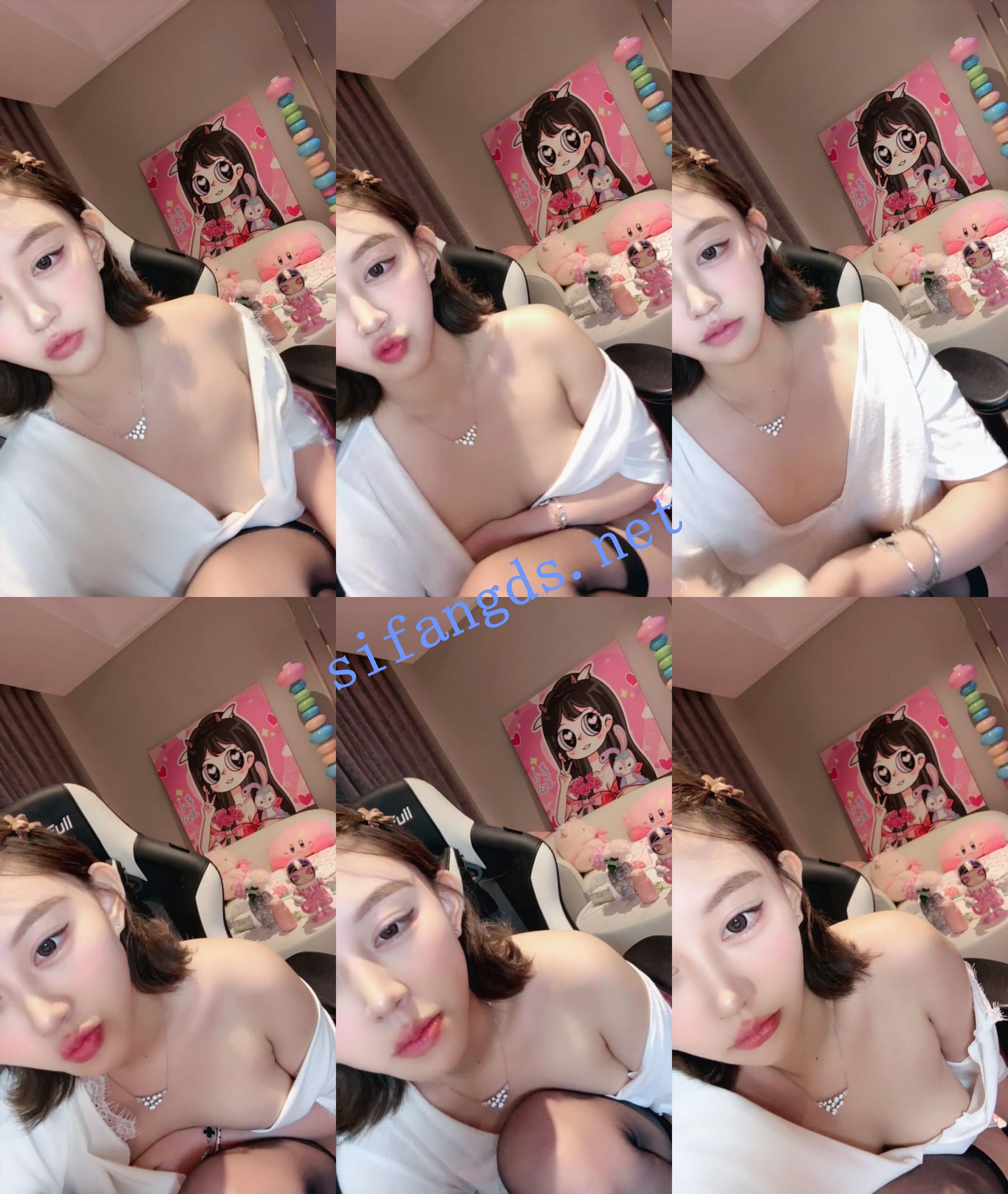 灬新人!绿播下海 王鹤隶的美羊 裸空装~自摸揉捏~特写美 图 02