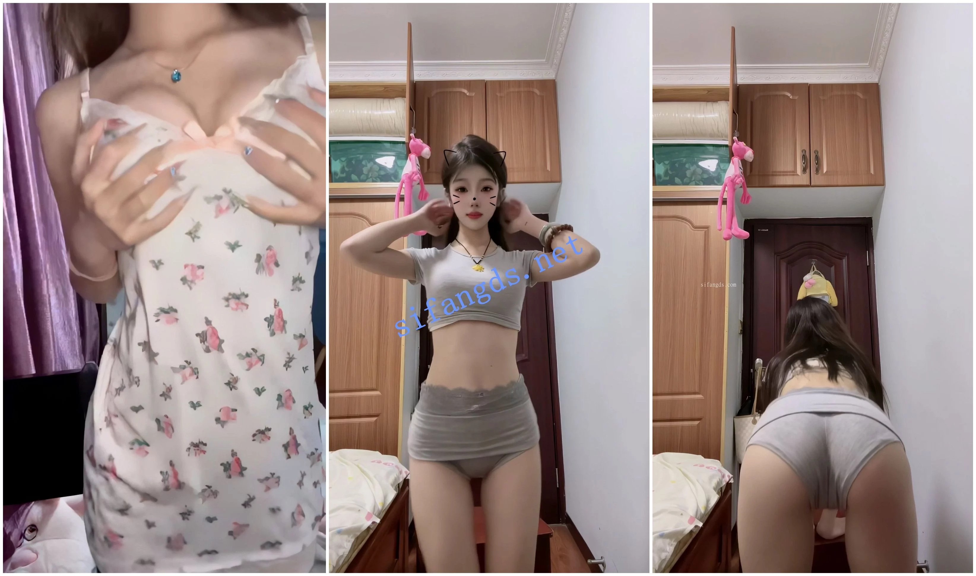 快手福利 苗条嫩妹 冰子乖乖的 抖臀揉胸骚舞 图 03