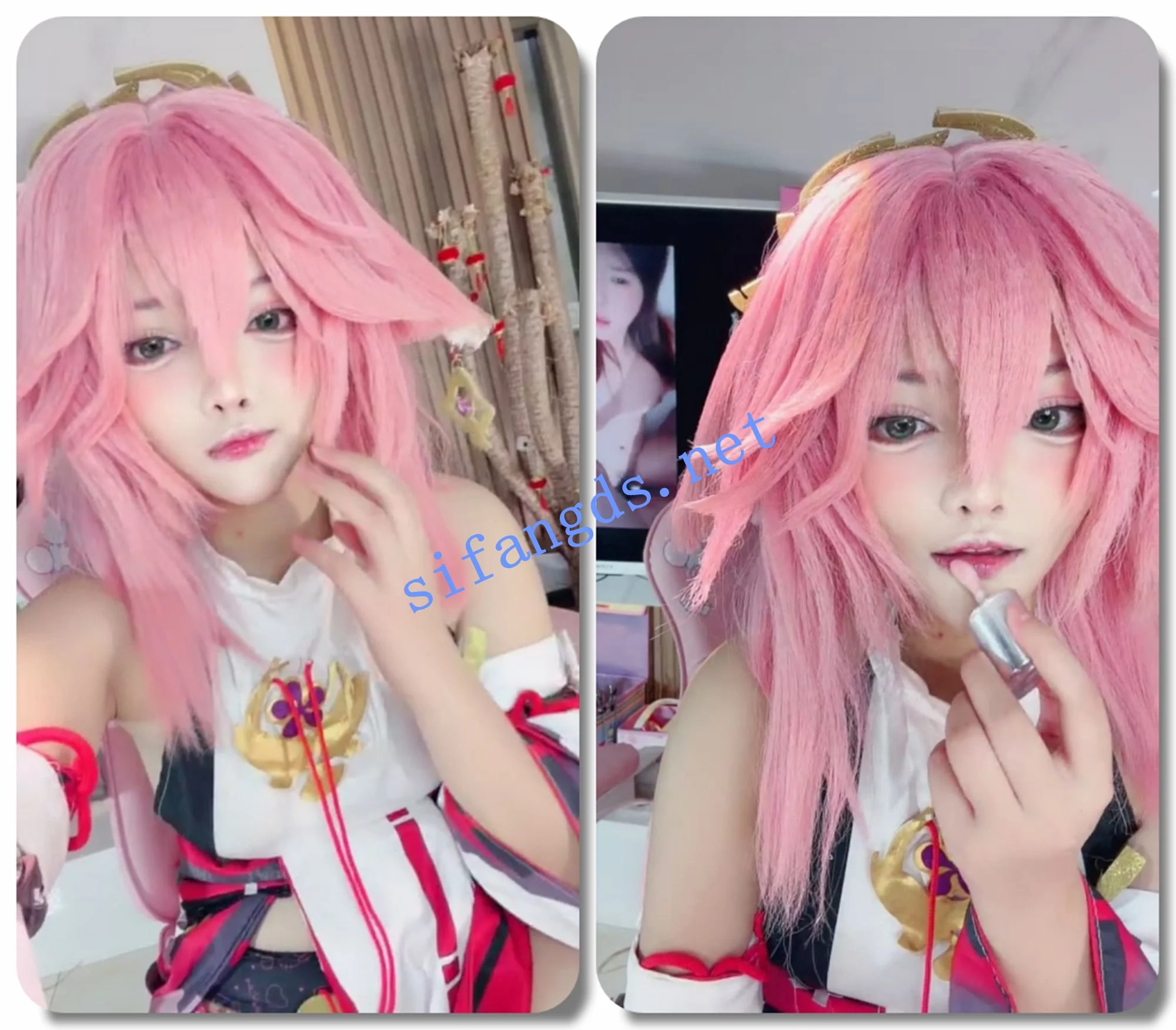 ██Cosplay角色扮演~ 张晚萌 大咪咪,收费房肛塞自慰爆浆 图 01