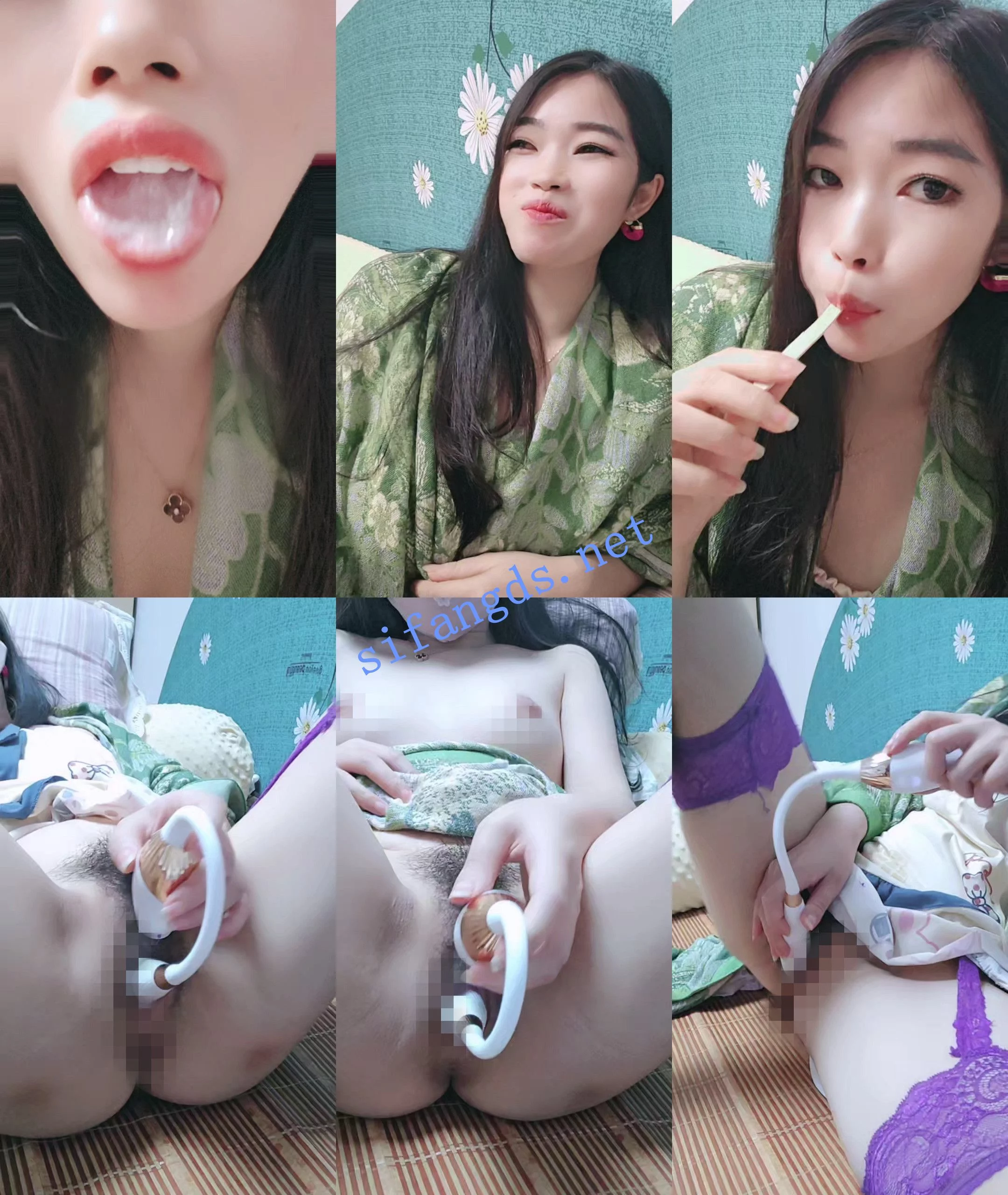♆♆ 成长型 超骚御姐~! 丝袜美腿~道具狂震~自慰流浆 图 02