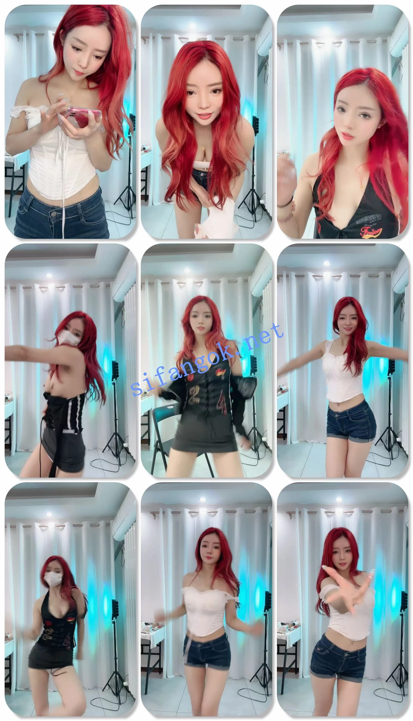 ██抖音热舞女神! 无虞 染成红发,跳着跳着露咪咪 图 05