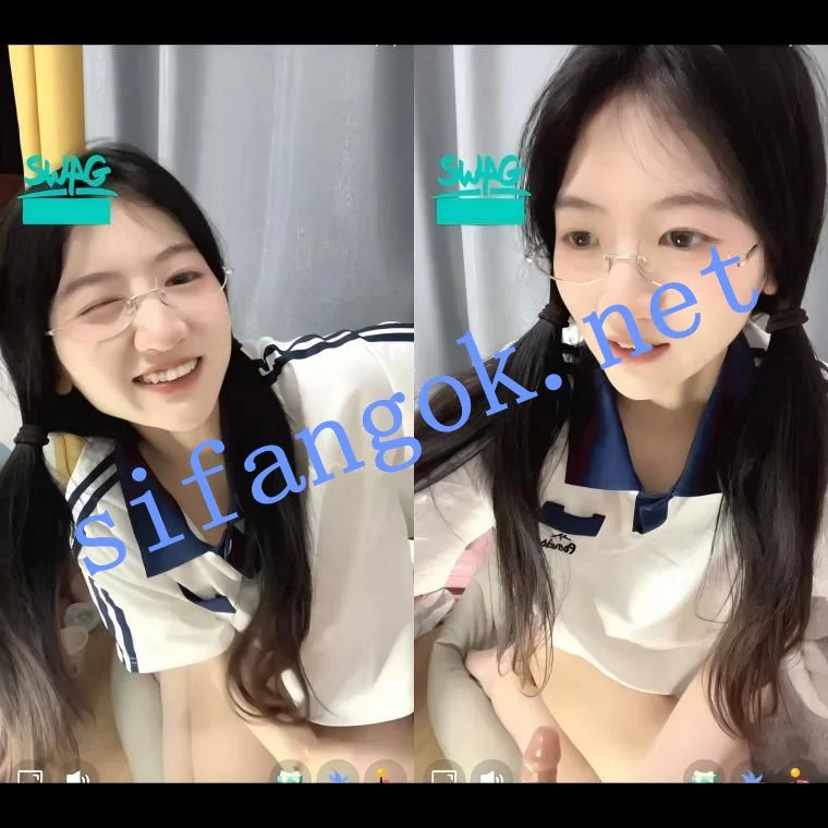 SWAG开票 眼镜娘校花 呆妹 假屌蘸酸奶高难度抽插喷水 图 01
